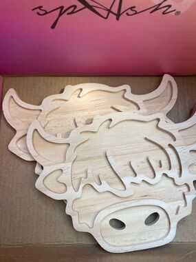 Natural Wood Highland Cow Wall Accent - Decorative Home Accent